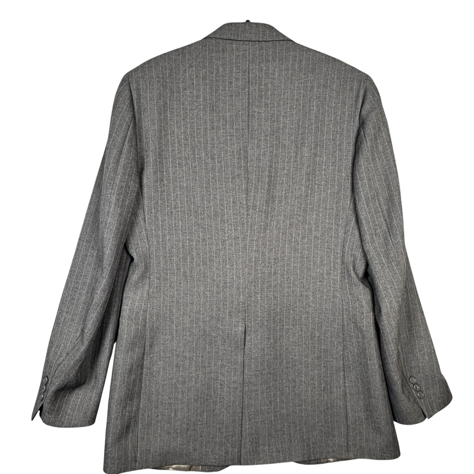 Highland Park Suit Blazer Sport Coat Size 40l Gray Stripe 2 Button Lined Usa — image 3 of 8